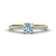 1 - Serina Classic Round Aquamarine and Diamond 3 Row Micro Pave Shank Engagement Ring 