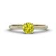1 - Serina Classic Round Yellow and White Diamond 3 Row Micro Pave Shank Engagement Ring 