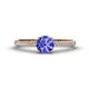 1 - Serina Classic Round Tanzanite and Diamond 3 Row Micro Pave Shank Engagement Ring 