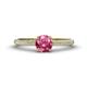 1 - Serina Classic Round Pink Tourmaline and Diamond 3 Row Micro Pave Shank Engagement Ring 
