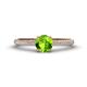 1 - Serina Classic Round Peridot and Diamond 3 Row Micro Pave Shank Engagement Ring 