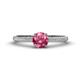 1 - Serina Classic Round Pink Tourmaline and Diamond 3 Row Micro Pave Shank Engagement Ring 