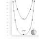 2 - Lien (13 Stn/3.4mm) Black and White Diamond on Cable Necklace 