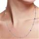 3 - Lien (13 Stn/3.4mm) Amethyst and Lab Grown Diamond on Cable Necklace 