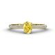 1 - Serina Classic Oval Cut Yellow Sapphire and Round Diamond 3 Row Shank Engagement Ring 