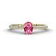 1 - Serina Classic Oval Cut Pink Tourmaline and Round Diamond 3 Row Shank Engagement Ring 