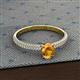2 - Serina Classic Oval Cut Citrine and Round Diamond 3 Row Shank Engagement Ring 