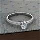 2 - Serina Classic Oval Cut Lab Grown Diamond and Round Mined Diamond 3 Row Shank Engagement Ring 