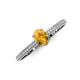 3 - Serina Classic Oval Cut Citrine and Round Diamond 3 Row Shank Engagement Ring 