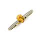 3 - Serina Classic Oval Cut Citrine and Round Diamond 3 Row Shank Engagement Ring 