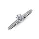 3 - Serina Classic Oval Cut Lab Grown Diamond and Round Mined Diamond 3 Row Shank Engagement Ring 