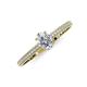3 - Serina Classic Oval Cut Lab Grown Diamond and Round Mined Diamond 3 Row Shank Engagement Ring 
