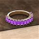 3 - Alaya Emerald Cut Amethyst 14 Stone Wedding Band 