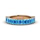 1 - Alaya Emerald Cut Blue Topaz 14 Stone Wedding Band 