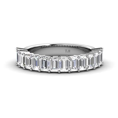Alaya Emerald Cut Lab Grown Diamond Stone Wedding Band
