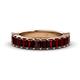 1 - Alaya Emerald Cut Red Garnet 14 Stone Wedding Band 
