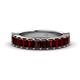 1 - Alaya Emerald Cut Red Garnet 14 Stone Wedding Band 