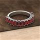 3 - Alaya Emerald Cut Red Garnet 14 Stone Wedding Band 