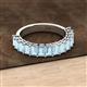 3 - Alaya Emerald Cut Aquamarine 14 Stone Wedding Band 