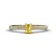 1 - Serina Classic Emerald Cut Yellow Sapphire and Round Diamond 3 Row Shank Engagement Ring 