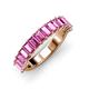 4 - Alaya Emerald Cut Pink Sapphire 14 Stone Wedding Band 