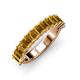 4 - Alaya Emerald Cut Citrine 14 Stone Wedding Band 