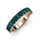 4 - Alaya Emerald Cut London Blue Topaz 14 Stone Wedding Band 