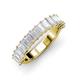 4 - Alaya Emerald Cut White Sapphire 14 Stone Wedding Band 