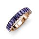 4 - Alaya Emerald Cut Iolite 14 Stone Wedding Band 