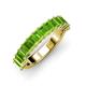 4 - Alaya Emerald Cut Peridot 14 Stone Wedding Band 