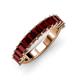 4 - Alaya Emerald Cut Red Garnet 14 Stone Wedding Band 