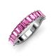 4 - Alaya Emerald Cut Pink Sapphire 14 Stone Wedding Band 