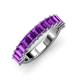 4 - Alaya Emerald Cut Amethyst 14 Stone Wedding Band 