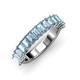 4 - Alaya Emerald Cut Aquamarine 14 Stone Wedding Band 