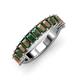 4 - Alaya Emerald Cut Lab Created Alexandrite 14 Stone Wedding Band 