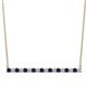 1 - Noya 2.00 mm Round Blue Sapphire and Diamond Horizontal Bar Pendant Necklace 