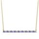 1 - Noya 2.00 mm Round Tanzanite and Diamond Horizontal Bar Pendant Necklace 