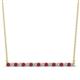 1 - Noya 2.00 mm Round Ruby and Diamond Horizontal Bar Pendant Necklace 