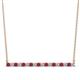 1 - Noya 2.00 mm Round Ruby and Diamond Horizontal Bar Pendant Necklace 