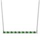 1 - Noya 2.00 mm Round Green Garnet and Diamond Horizontal Bar Pendant Necklace 