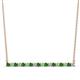 1 - Noya 2.00 mm Round Green Garnet and Diamond Horizontal Bar Pendant Necklace 