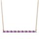 1 - Noya 2.00 mm Round Amethyst and Diamond Horizontal Bar Pendant Necklace 