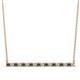 1 - Noya 2.00 mm Round Smoky Quartz and Diamond Horizontal Bar Pendant Necklace 