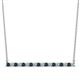 1 - Noya 2.00 mm Round London Blue Topaz and Diamond Horizontal Bar Pendant Necklace 