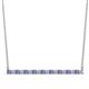 1 - Noya 2.00 mm Round Tanzanite and Diamond Horizontal Bar Pendant Necklace 