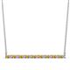 1 - Noya 2.00 mm Round Citrine and Diamond Horizontal Bar Pendant Necklace 