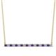 1 - Noya 2.00 mm Round Iolite and Diamond Horizontal Bar Pendant Necklace 