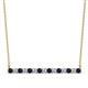 1 - Noya 2.50 mm Round Blue Sapphire and Diamond Horizontal Bar Pendant Necklace 