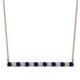 1 - Noya 2.50 mm Round Blue Sapphire and Diamond Horizontal Bar Pendant Necklace 
