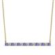 1 - Noya 2.50 mm Round Tanzanite and Diamond Horizontal Bar Pendant Necklace 
